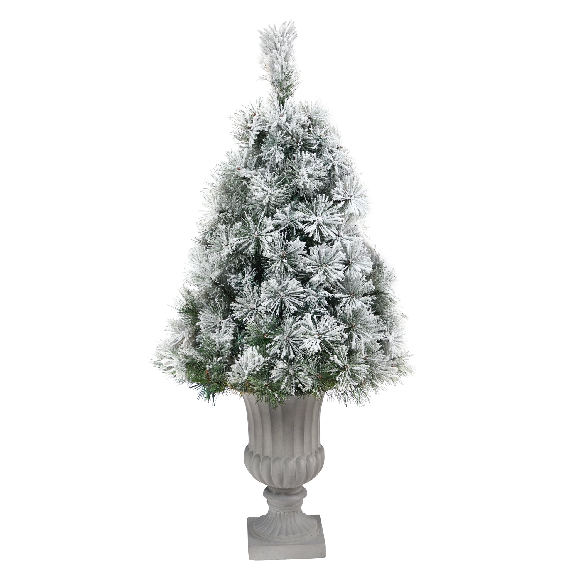 44' Flocked Oregon Pine Artificial Christmas Tree w/ 50 Clear Lights
