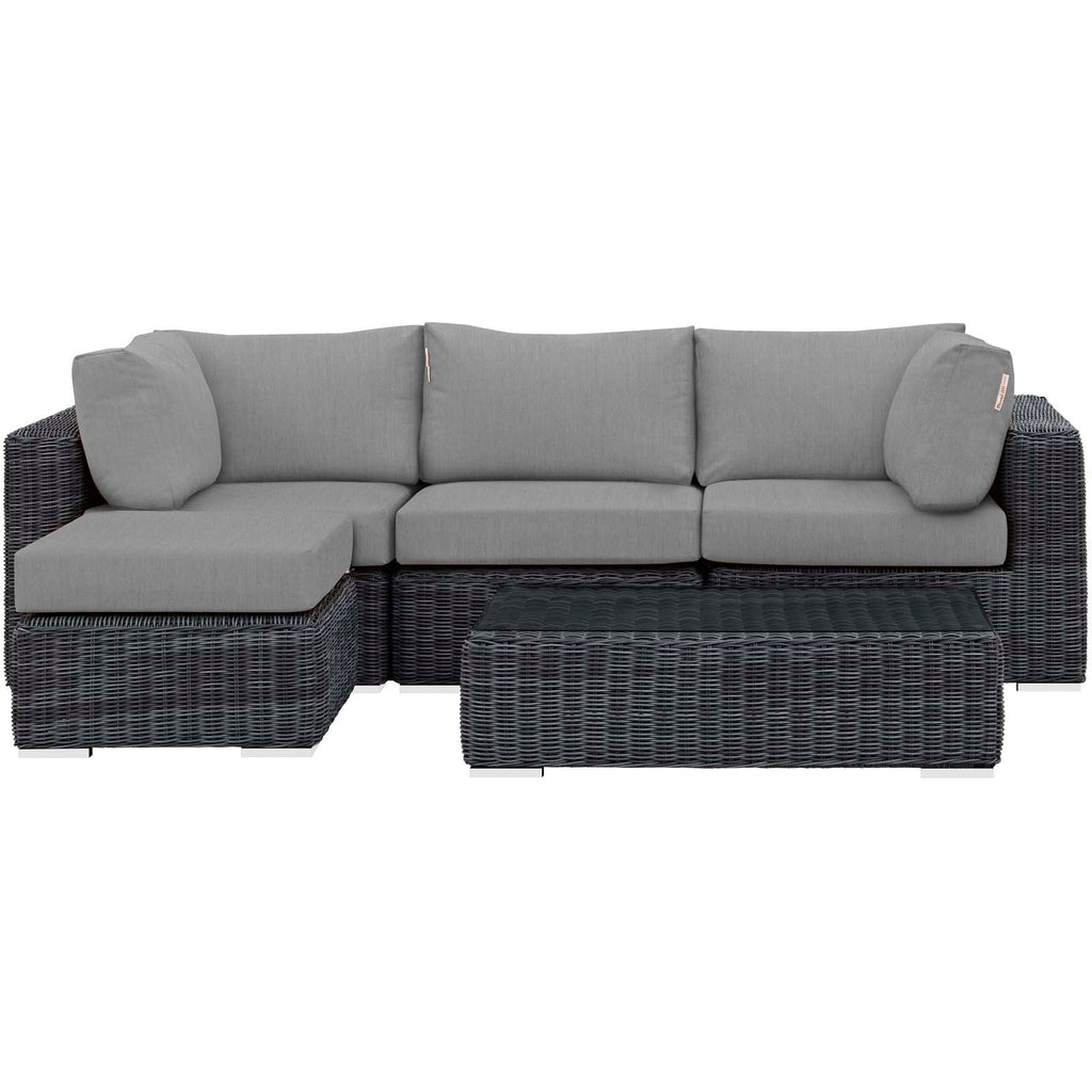 Summon 5 Piece Outdoor Patio Sunbrella¨ Sectional Set by Modway