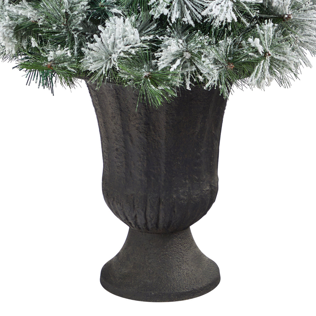 44' Flocked Oregon Pine Artificial Christmas Tree w/ 50 Clear Lights