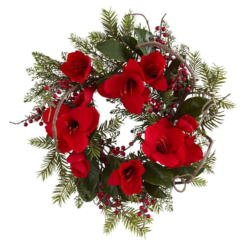 24"  Amaryllis Wreath