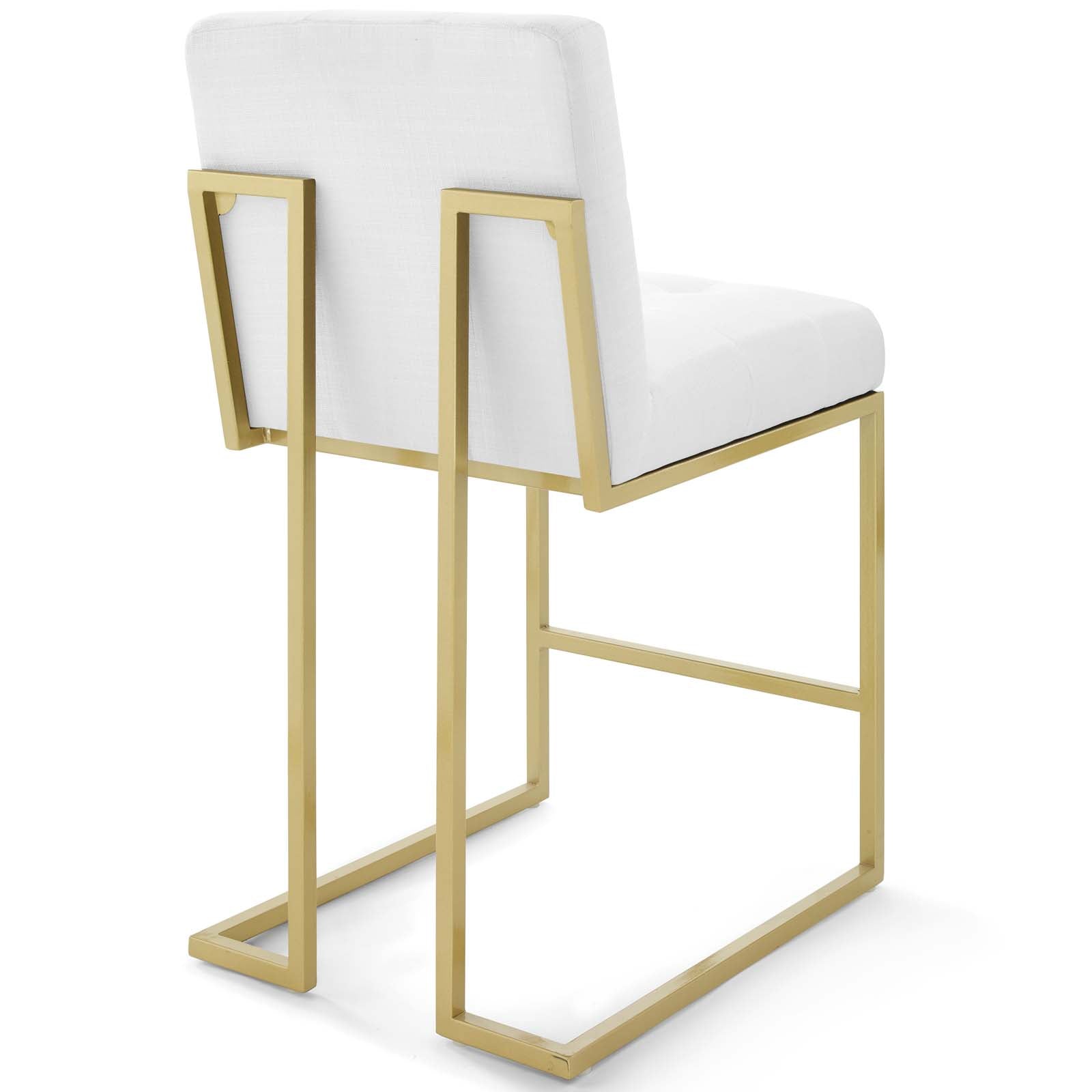 Privy Gold Stainless Steel Upholstered Fabric Counter Stool by Modway