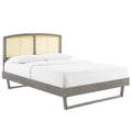 Sierra Cane and Wood Queen Platform Bed With Angular Legs by Modway
