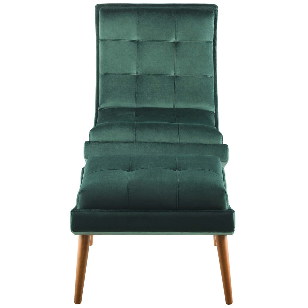 Ramp Upholstered Performance Velvet Lounge Chair and Ottoman Set by Modway