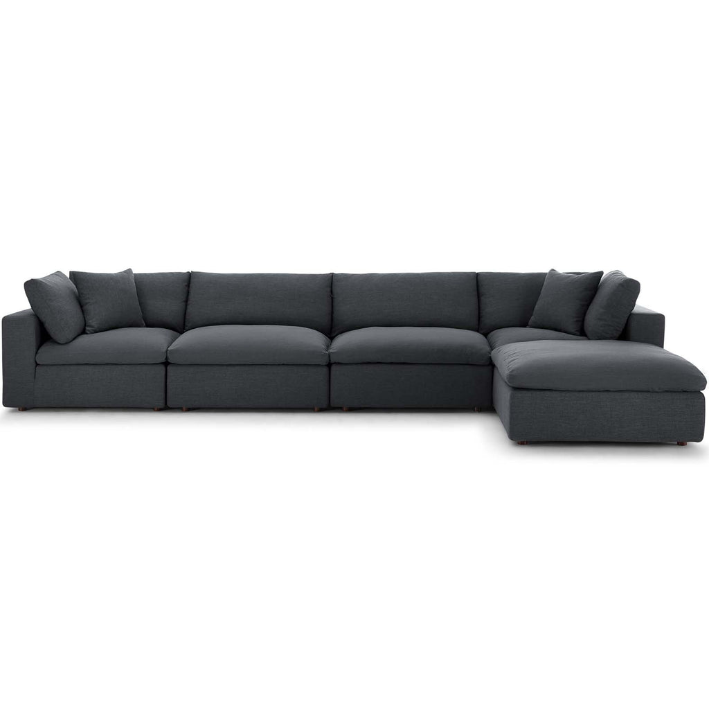 Commix 5 Piece Down Filled Overstuffed Sectional Sofa Set by Modway