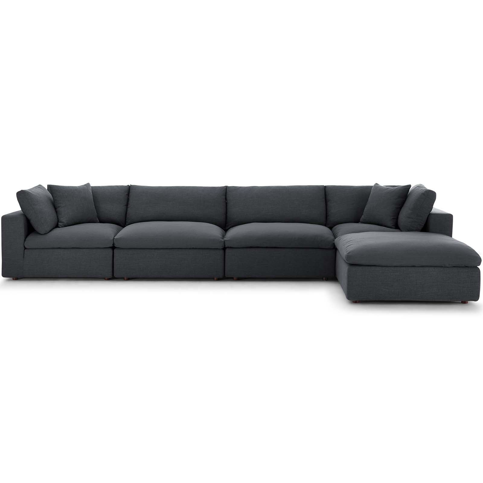 Commix 5 Piece Down Filled Overstuffed Sectional Sofa Set by Modway