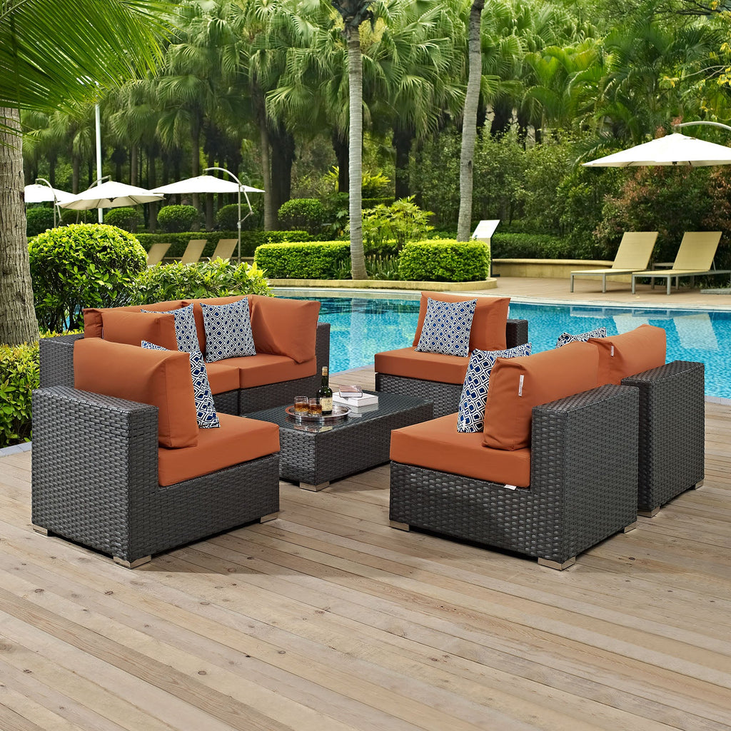 Sojourn 7 Piece Outdoor Patio Sunbrella¨ Sectional Set by Modway
