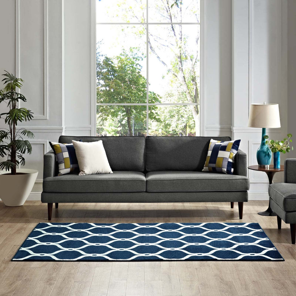 Beltara Chain Link Transitional Trellis 5x8 Area Rug by Modway