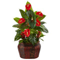 45' Mixed Anthurium and Bromeliad in Planter