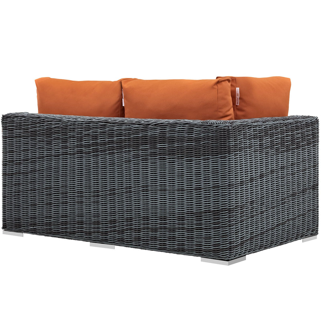 Summon Outdoor Patio Sunbrella¨ Left Arm Loveseat by Modway