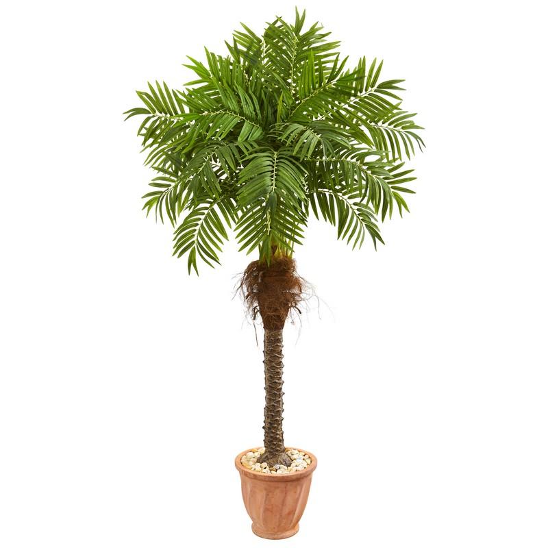 68" Robellini Palm Artificial Tree In Terra Cotta Planter 9557 By Nearly Natural