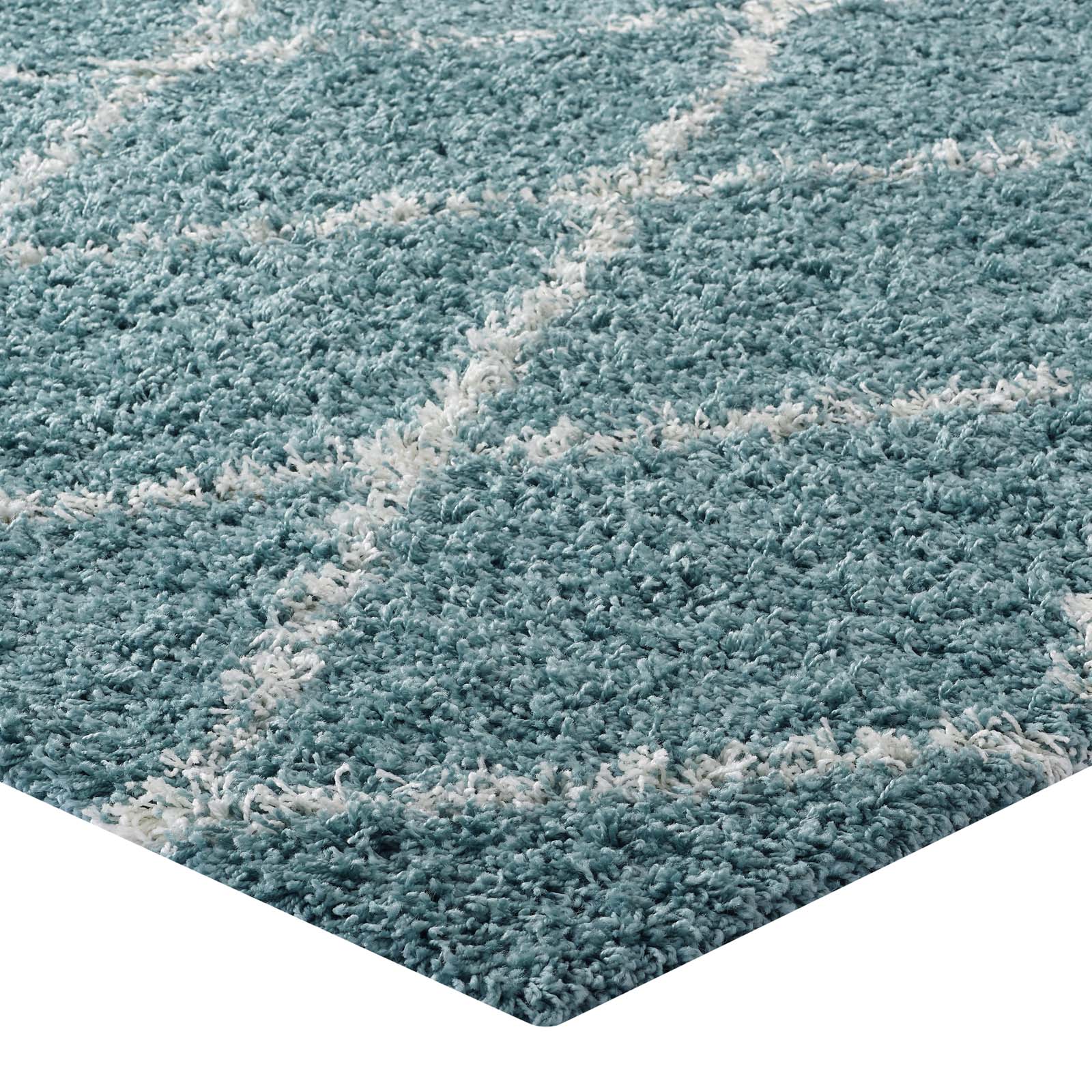 Toryn Diamond Lattice 5x8 Shag Area Rug by Modway