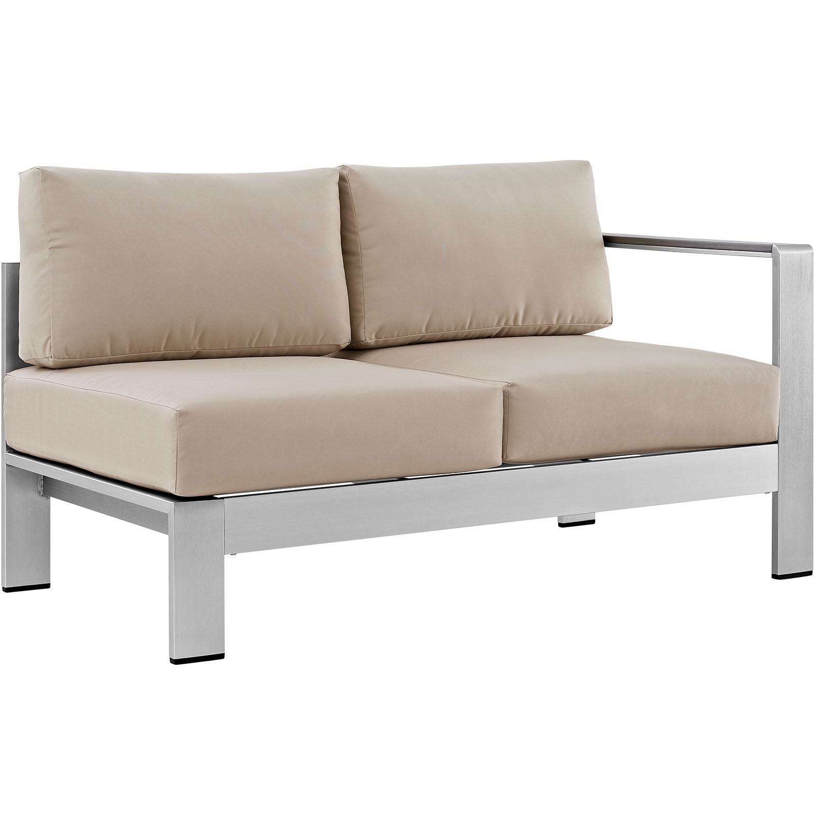 Shore Right-Arm Corner Sectional Outdoor Patio Aluminum Loveseat by Modway
