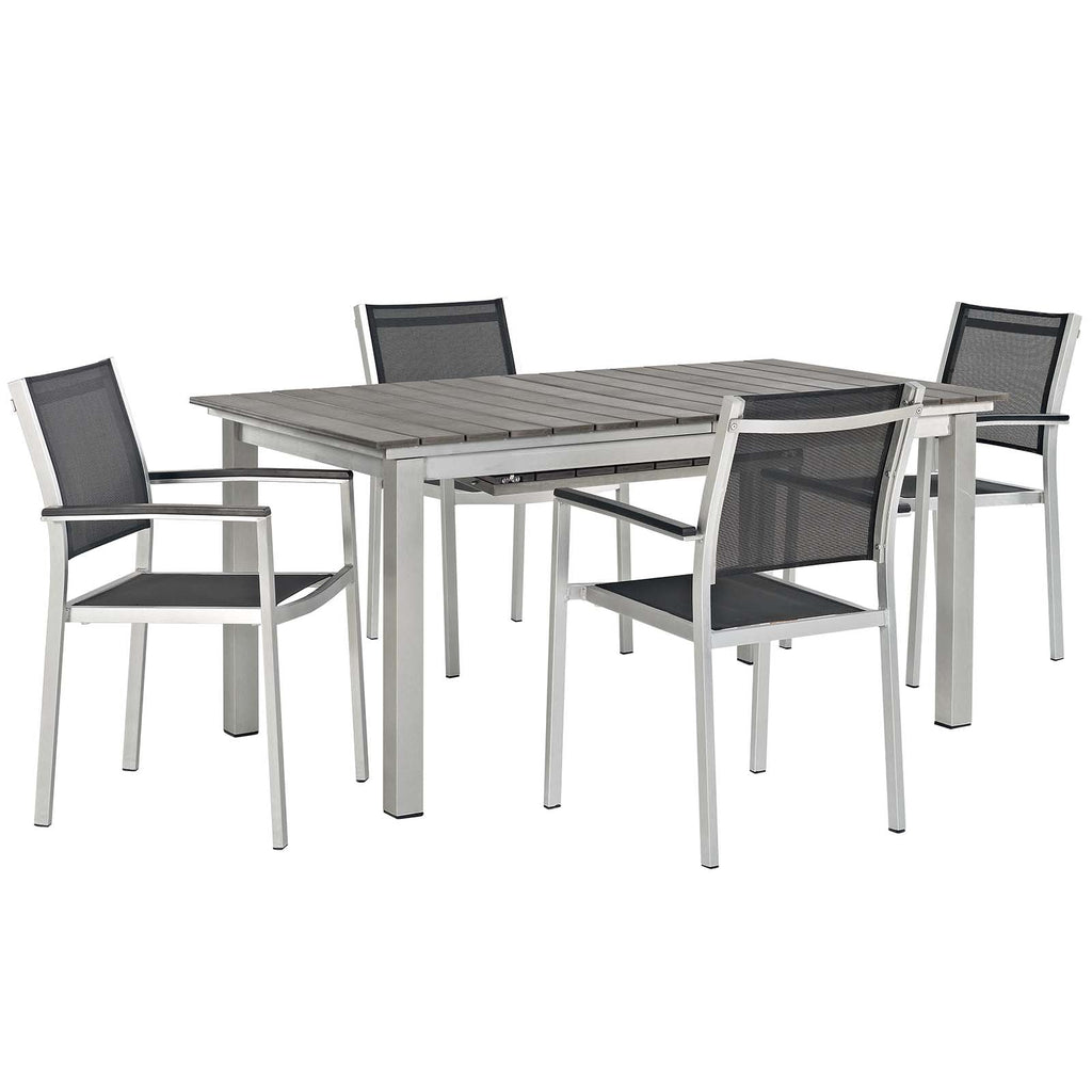 Shore 5 Piece Outdoor Patio Aluminum Dining Set by Modway