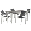 Shore 5 Piece Outdoor Patio Aluminum Dining Set by Modway