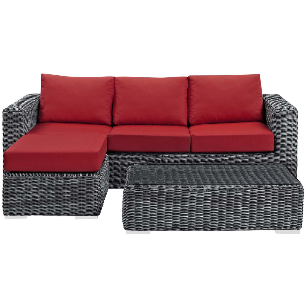 Summon 3 Piece Outdoor Patio Sunbrella¨ Sectional Set by Modway