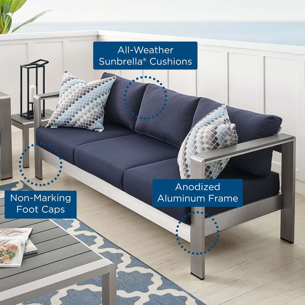 Shore Sunbrella¨ Fabric Aluminum Outdoor Patio Sofa by Modway