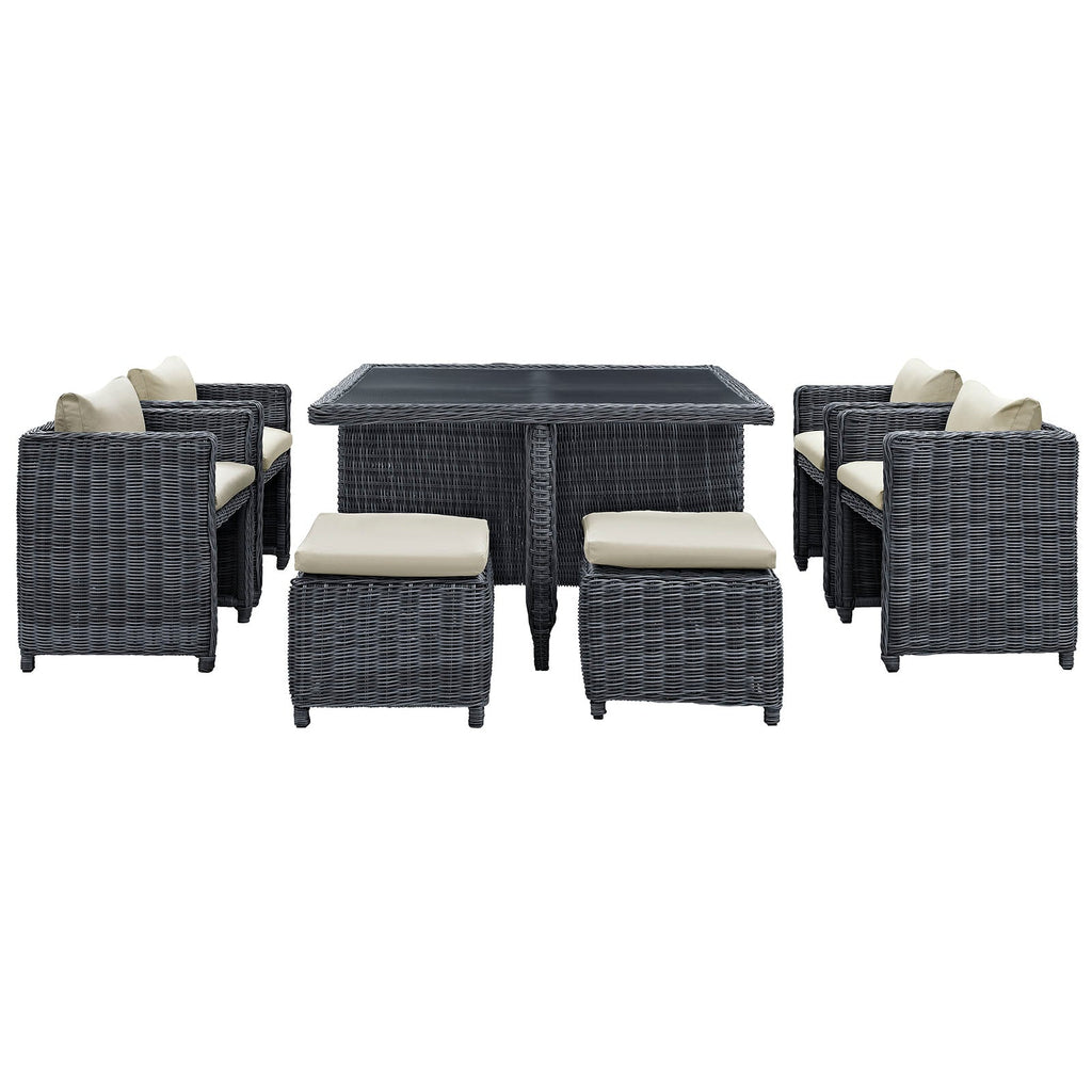 Summon 9 Piece Outdoor Patio Sunbrella¨ Dining Set by Modway