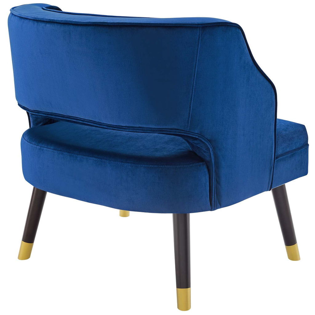 Traipse Button Tufted Open Back Performance Velvet Armchair by Modway