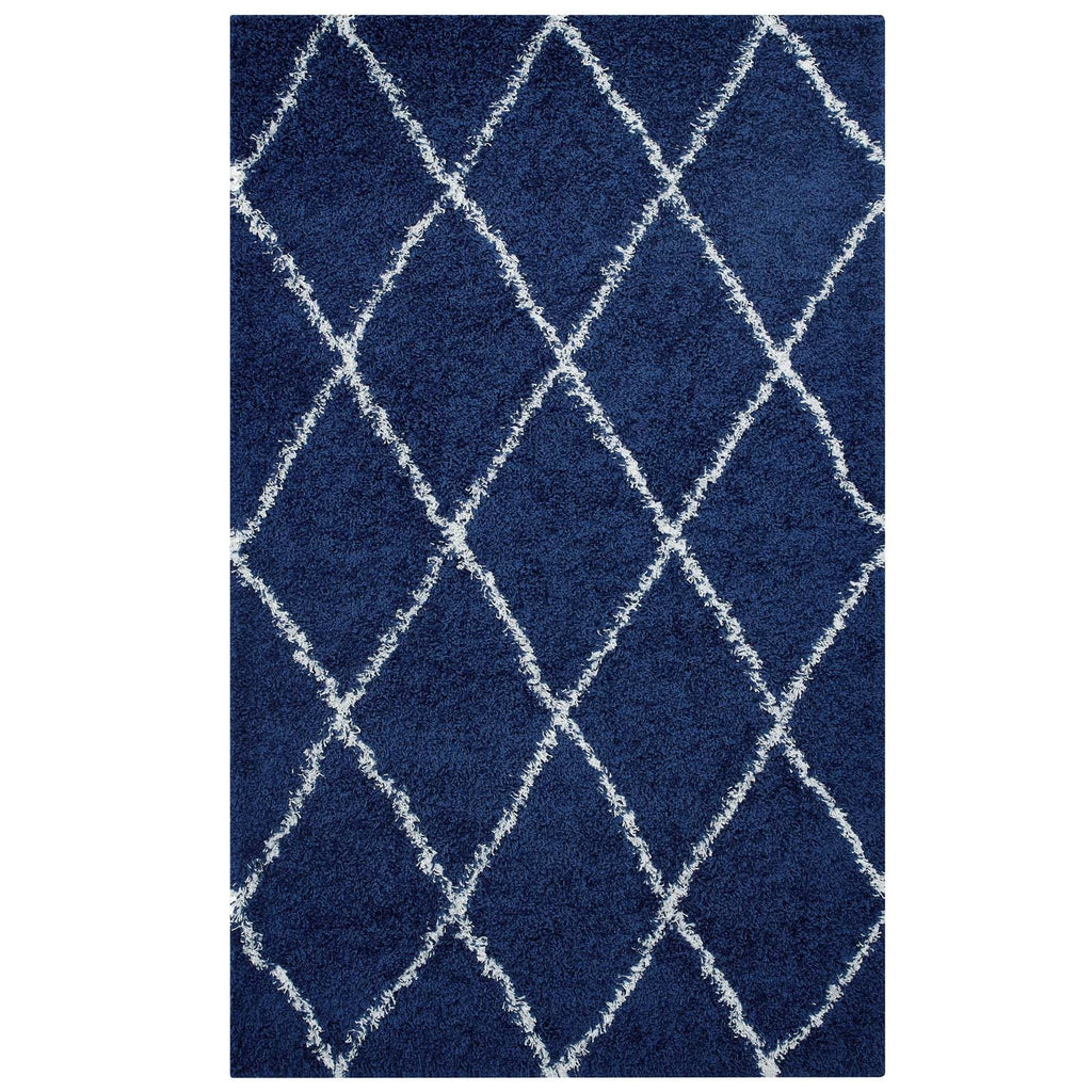 Toryn Diamond Lattice 5x8 Shag Area Rug by Modway