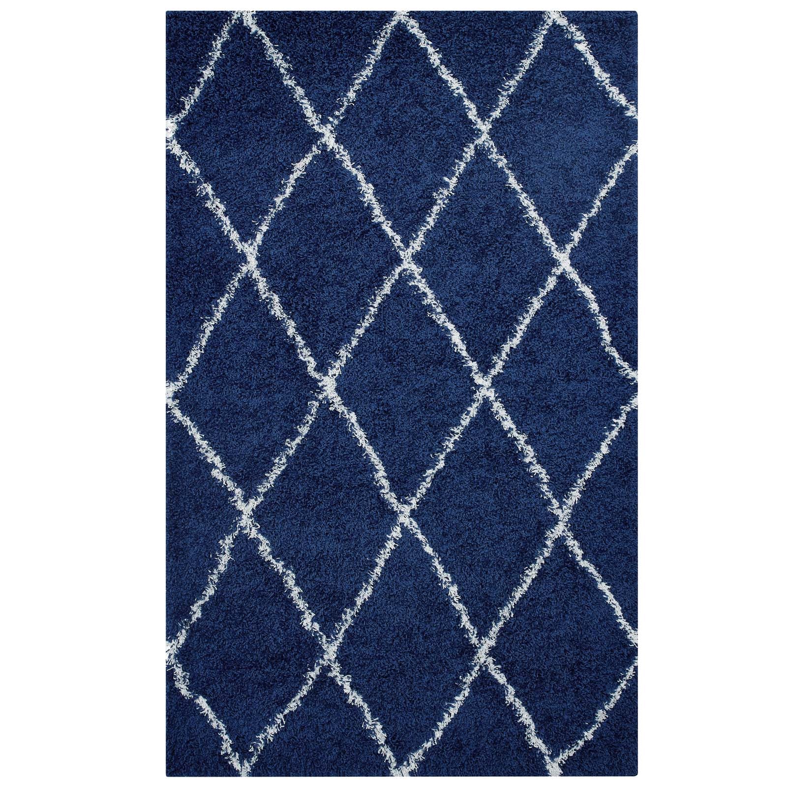 Toryn Diamond Lattice 5x8 Shag Area Rug by Modway