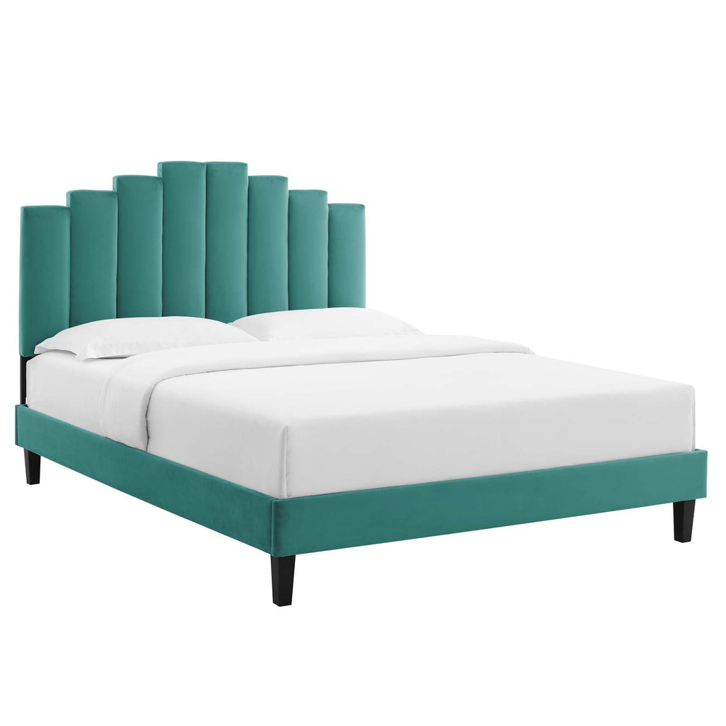 Elise Performance Velvet King Platform Bed by Modway