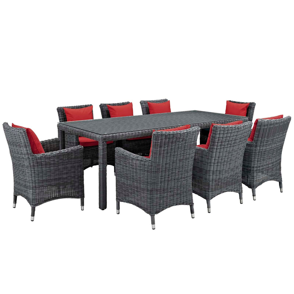 Summon 9 Piece Outdoor Patio Sunbrella¨ Dining Set by Modway