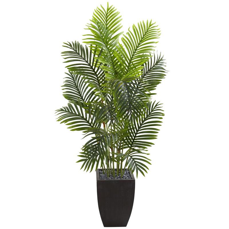 5.5' Paradise Palm Artificial Tree In Square Planter 5670 By Nearly Natural