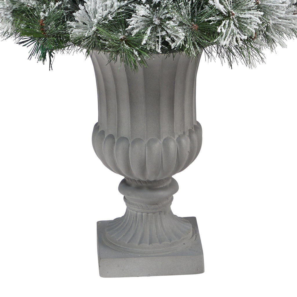 44' Flocked Oregon Pine Artificial Christmas Tree w/ 50 Clear Lights