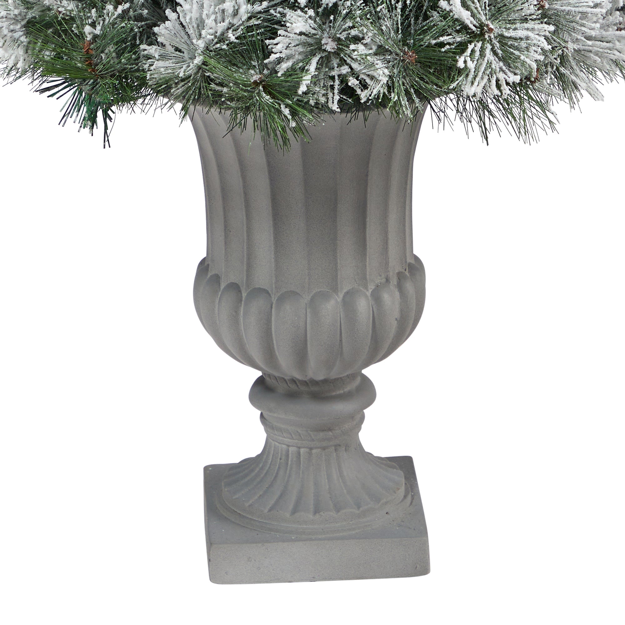 44' Flocked Oregon Pine Artificial Christmas Tree w/ 50 Clear Lights