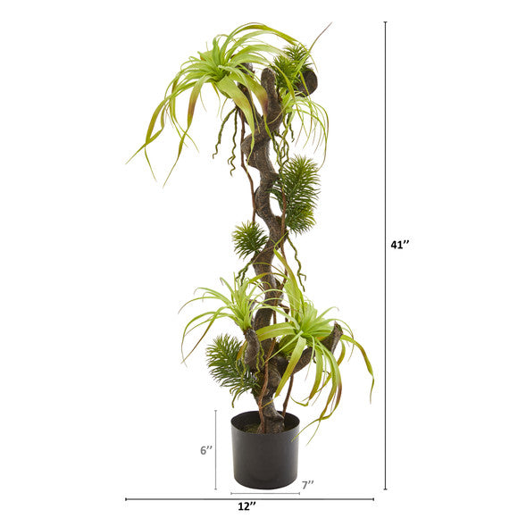 41" Air Plant and Succulent Jungle Artificial Plant