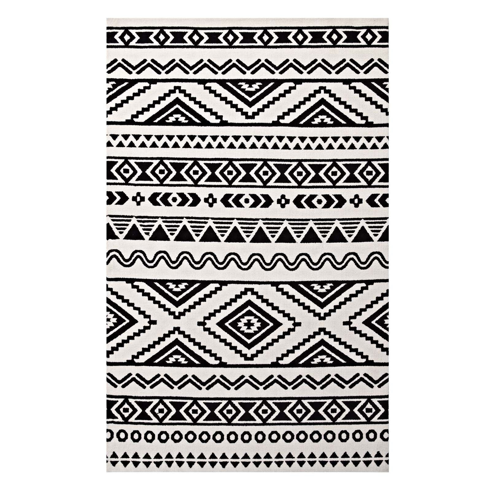 Haku Geometric Moroccan Tribal 8x10 Area Rug by Modway