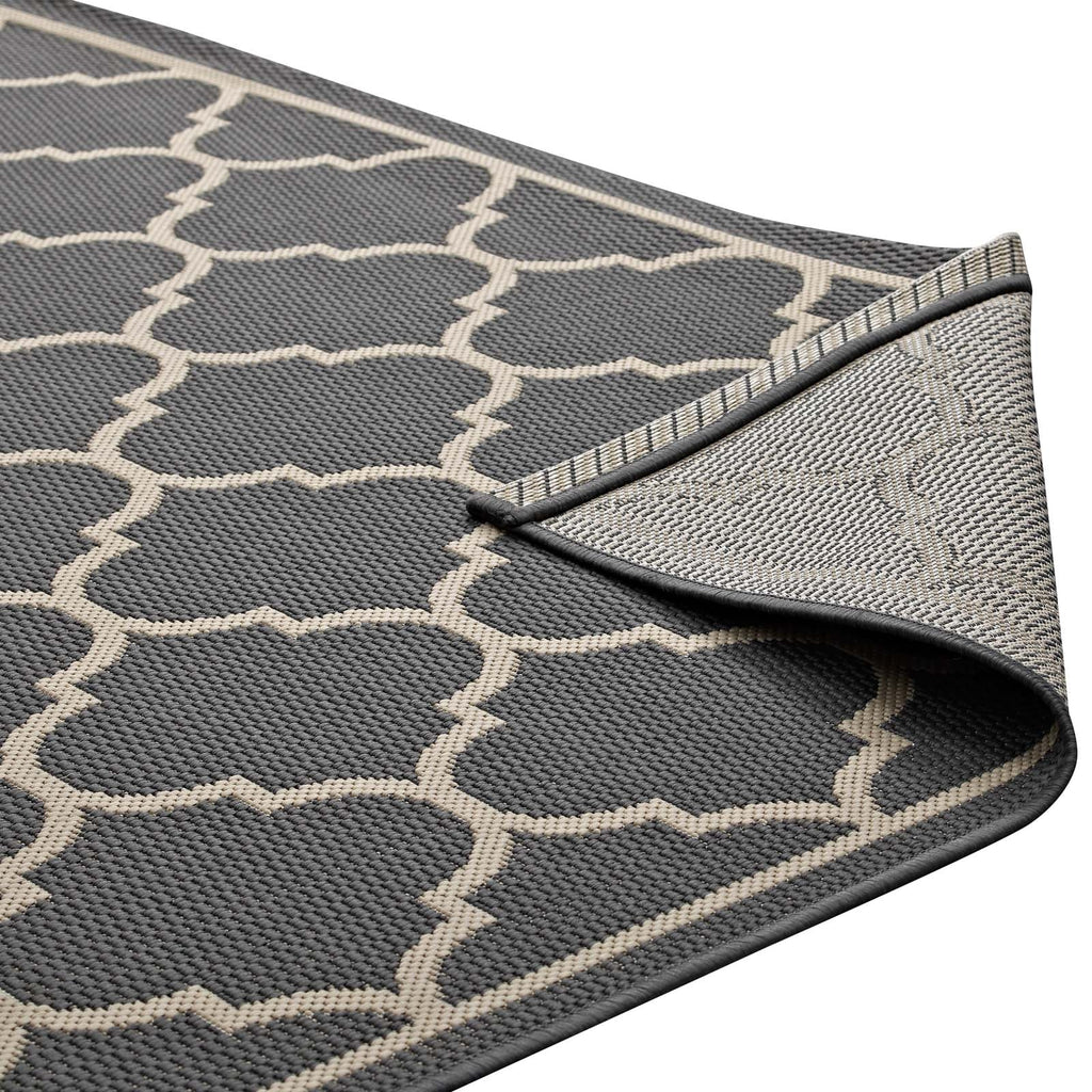 Avena Moroccan Quatrefoil Trellis Indoor and Outdoor 5x8 Area Rug by Modway