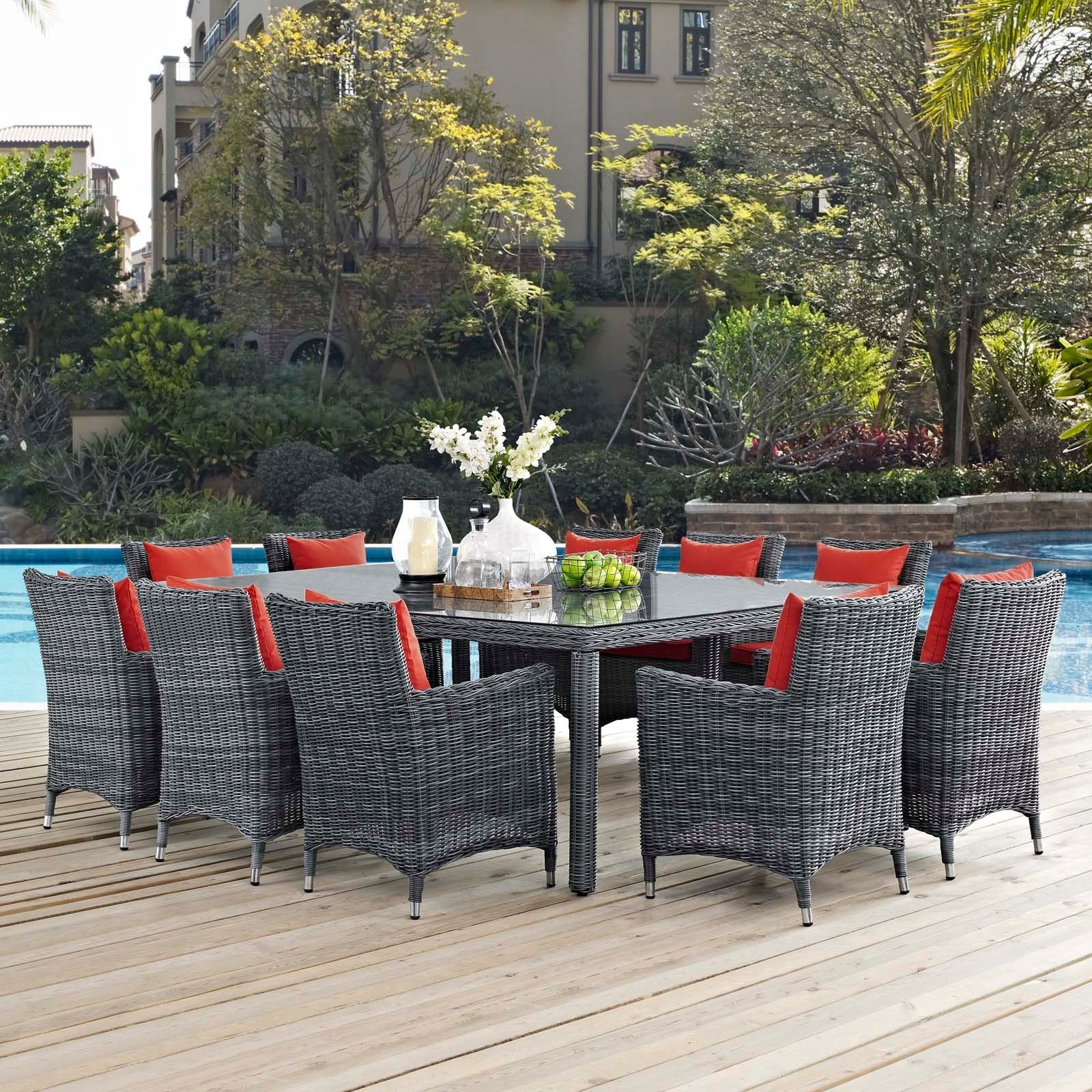 Summon 11 Piece Outdoor Patio Sunbrella¨ Dining Set by Modway