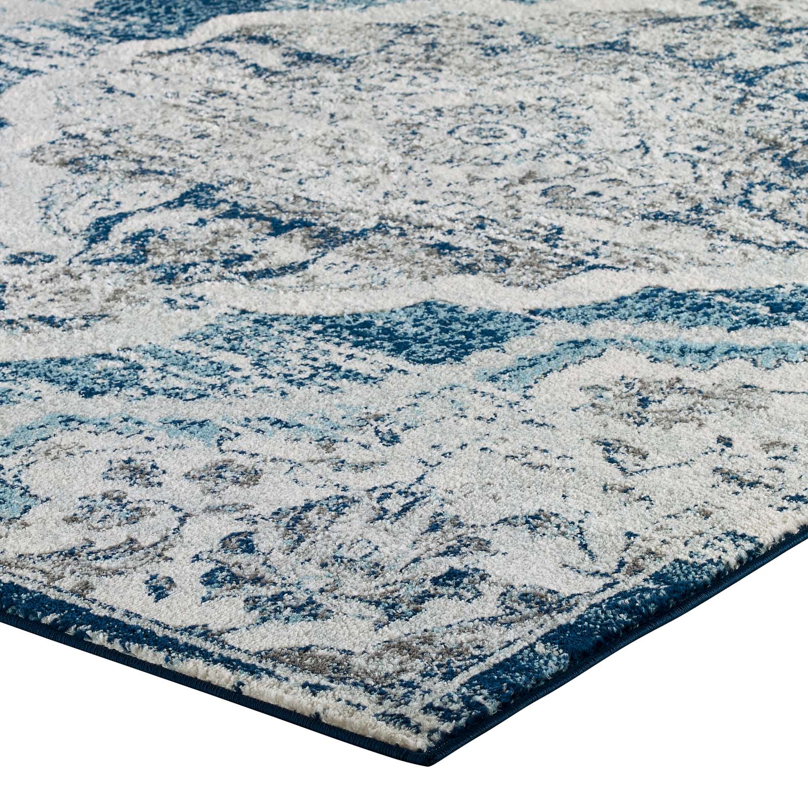 Entourage Malia Distressed Vintage Floral Vintage Medallion 5x8 Area Rug by Modway