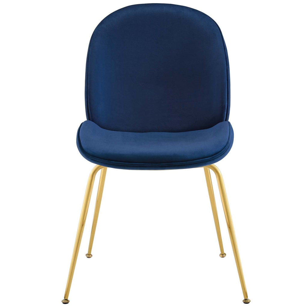 Scoop Gold Stainless Steel Leg Performance Velvet Dining Chair by Modway