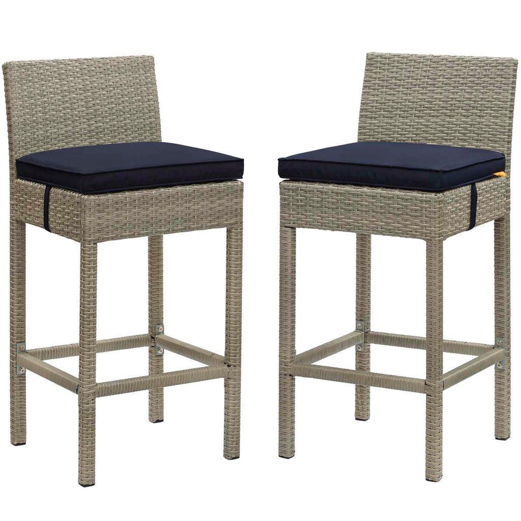 Conduit Outdoor Patio Wicker Rattan Bar Stool Set of 2 by Modway