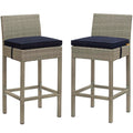Conduit Outdoor Patio Wicker Rattan Bar Stool Set of 2 by Modway