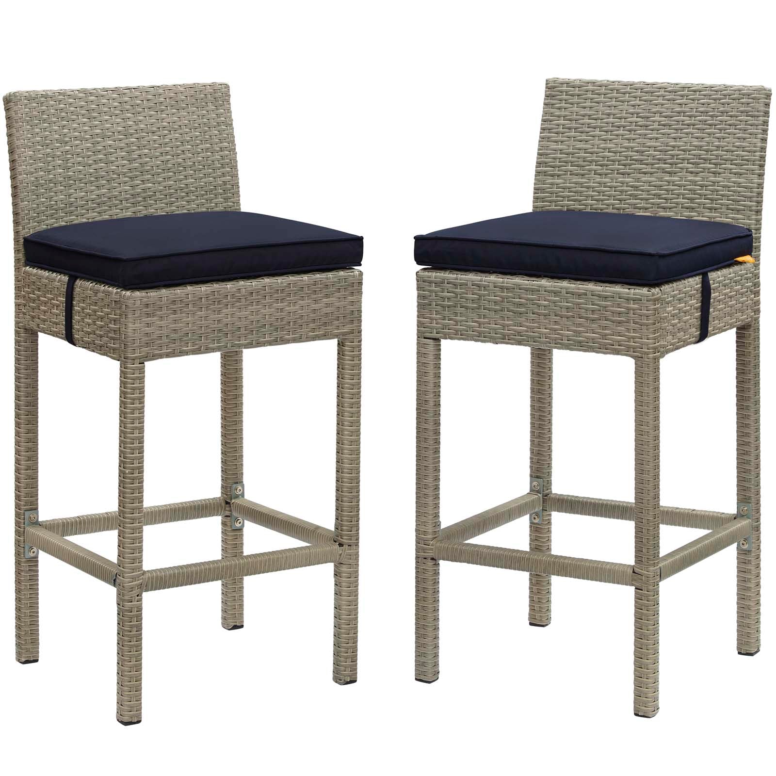 Conduit Outdoor Patio Wicker Rattan Bar Stool Set of 2 by Modway