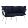 Riverside 2 Piece Outdoor Patio Aluminum Sectional Sofa Set by Modway