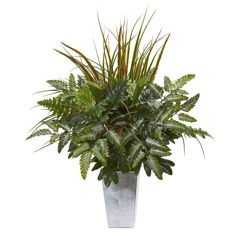25"  Mix Greens Artificial Plant in Planter