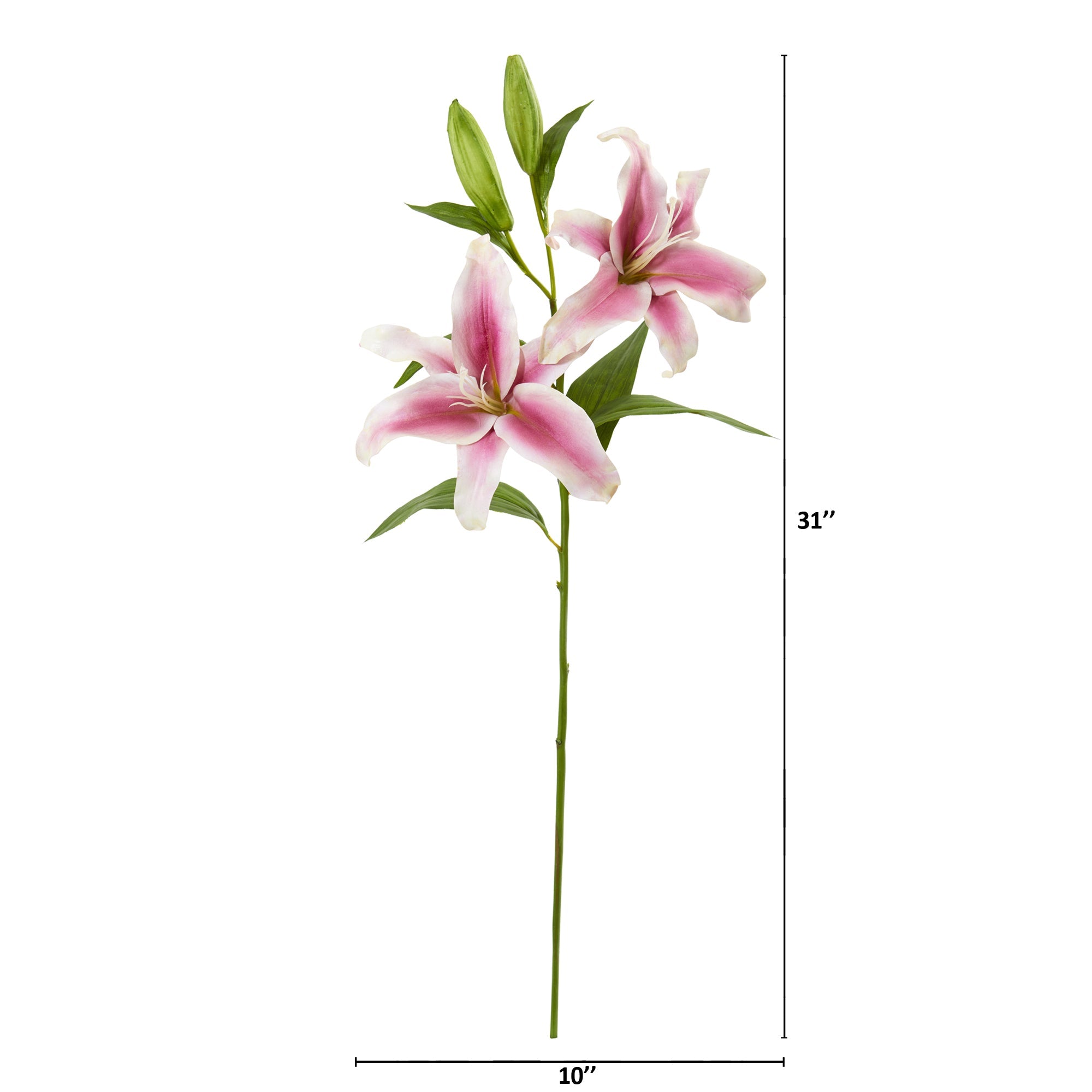 31" Rubrum Lily Artificial Flower (Set of 3)