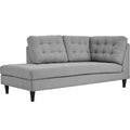 Empress Upholstered Fabric Left Facing Bumper by Modway