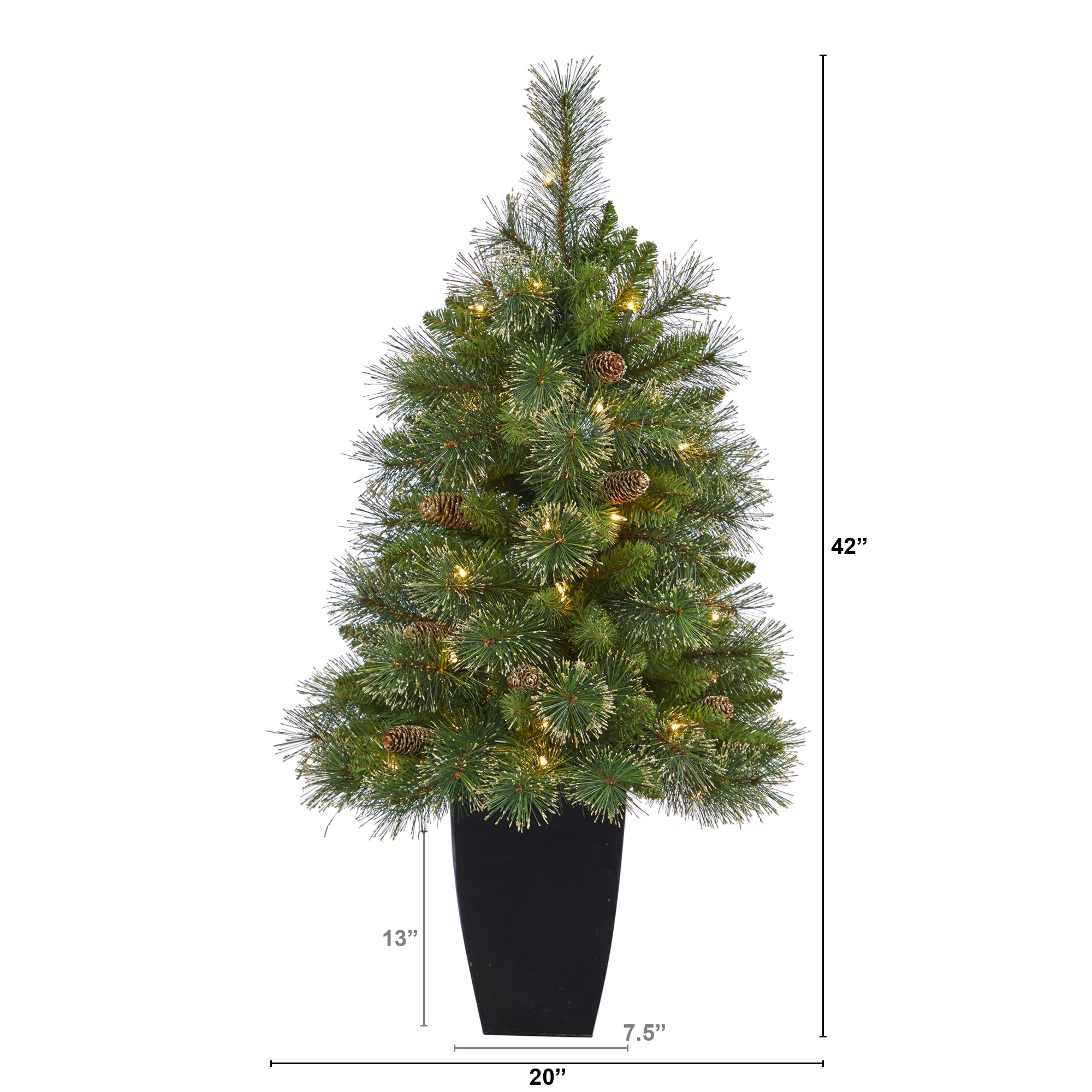 3.5' Golden Tip Washington Pine Artificial Christmas Tree w/ 50 Clear Lights