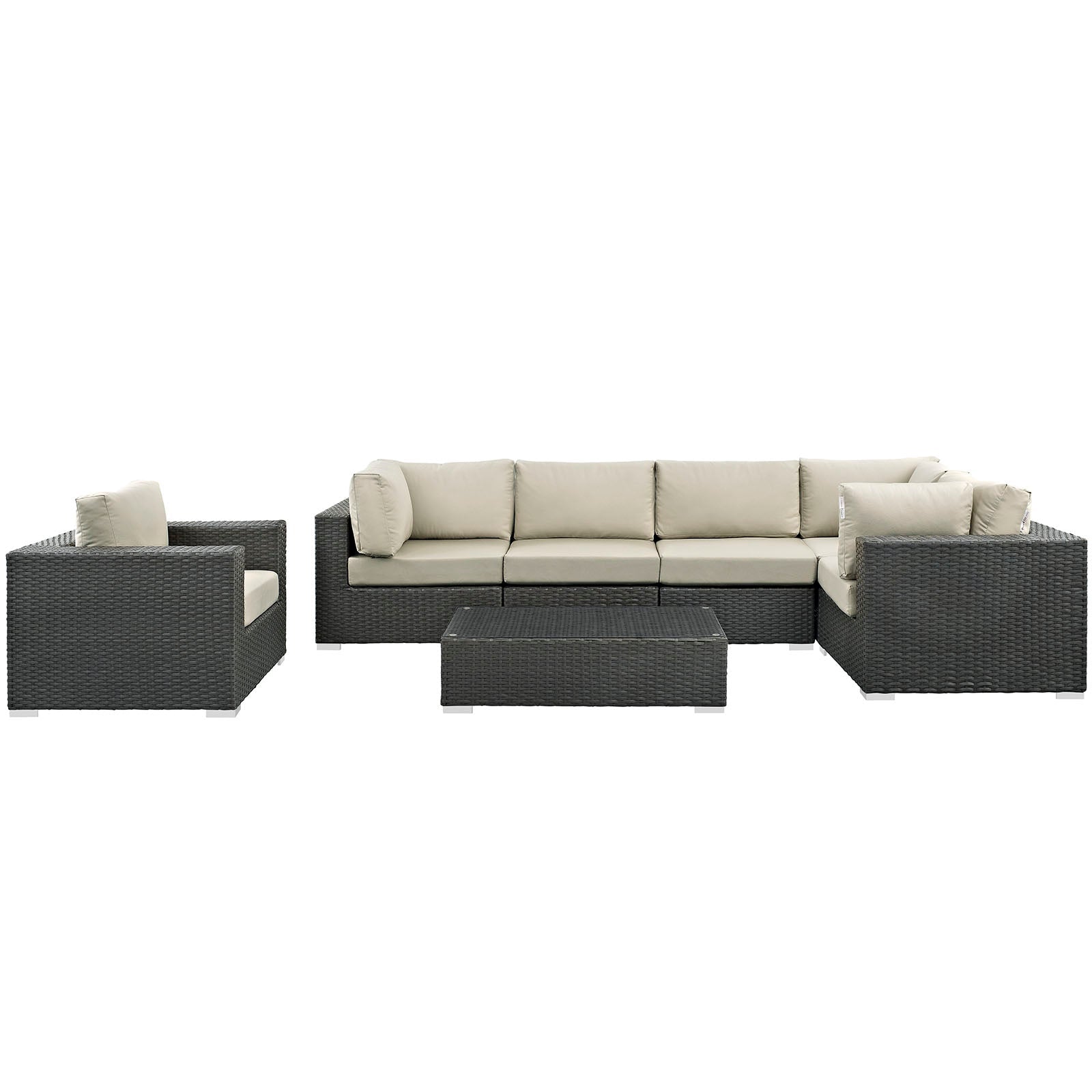 Sojourn 7 Piece Outdoor Patio Sunbrella¨ Sectional Set by Modway