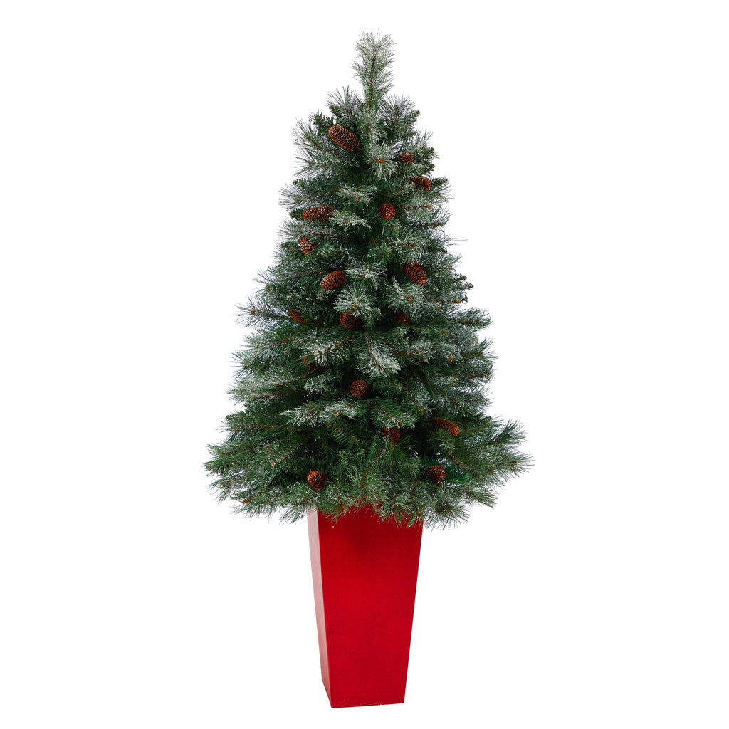 55' Snowed French Alps Mountain Pine Artificial Christmas Tree w/ 237 Bendable