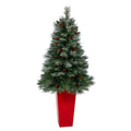 55' Snowed French Alps Mountain Pine Artificial Christmas Tree w/ 237 Bendable