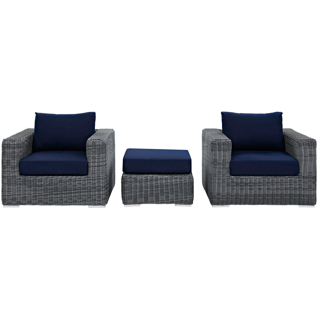 Summon 3 Piece Outdoor Patio Sunbrella¨ Sectional Set by Modway