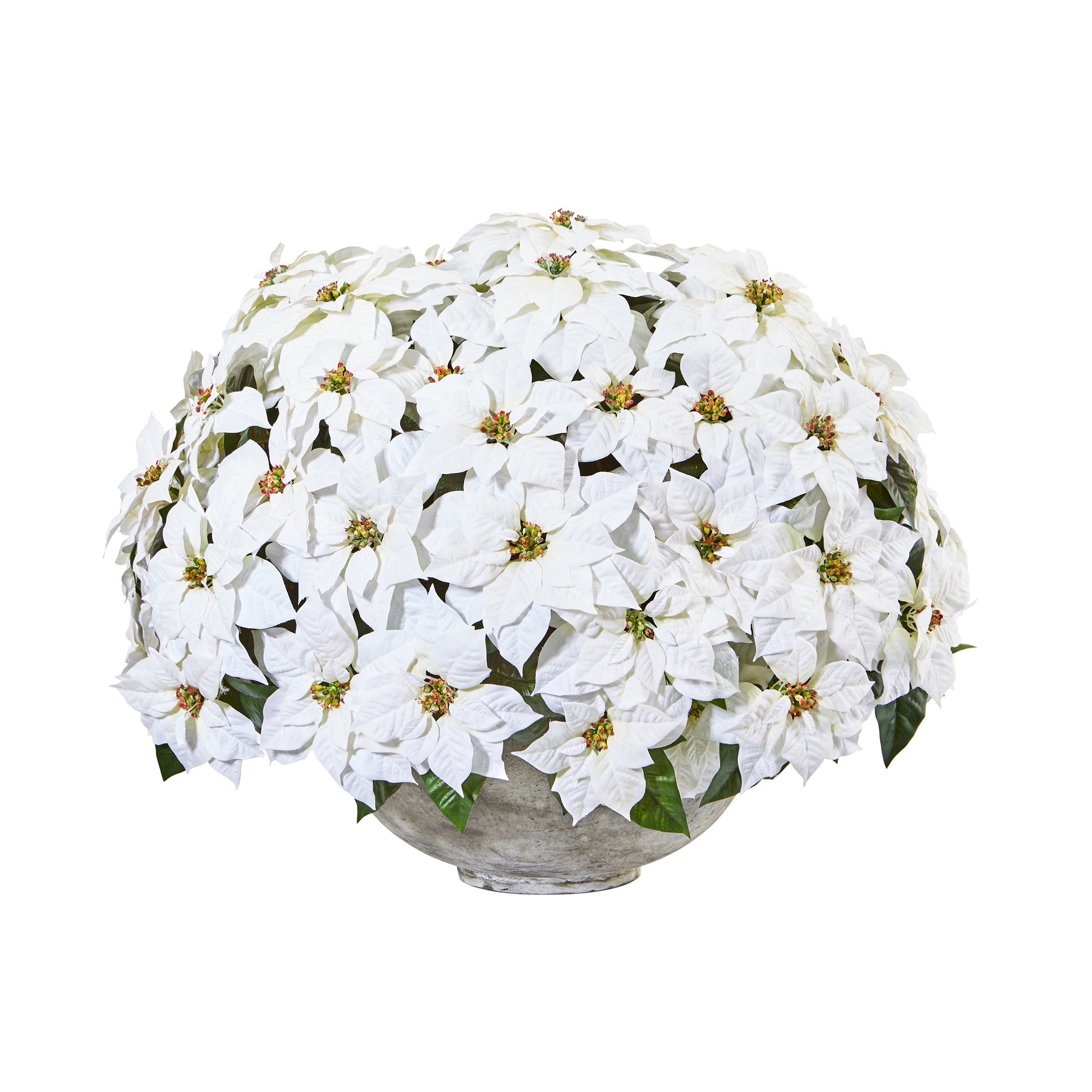 29"  Giant Poinsettia Artificial Arrangement in Large Cement Bowl