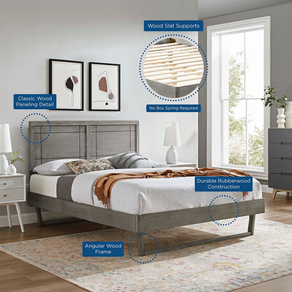 Marlee Wood King Platform Bed With Angular Frame by Modway