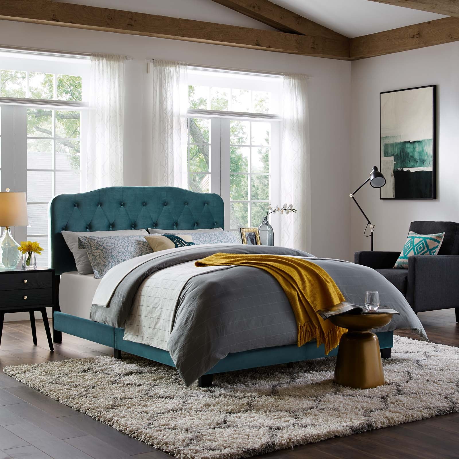 Amelia Performance Velvet Queen Bed by Modway